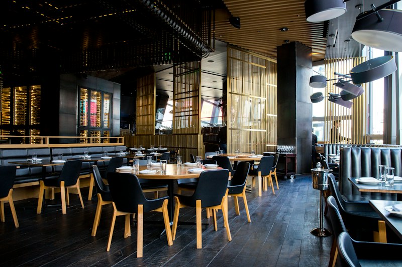Restaurant interior with guests
